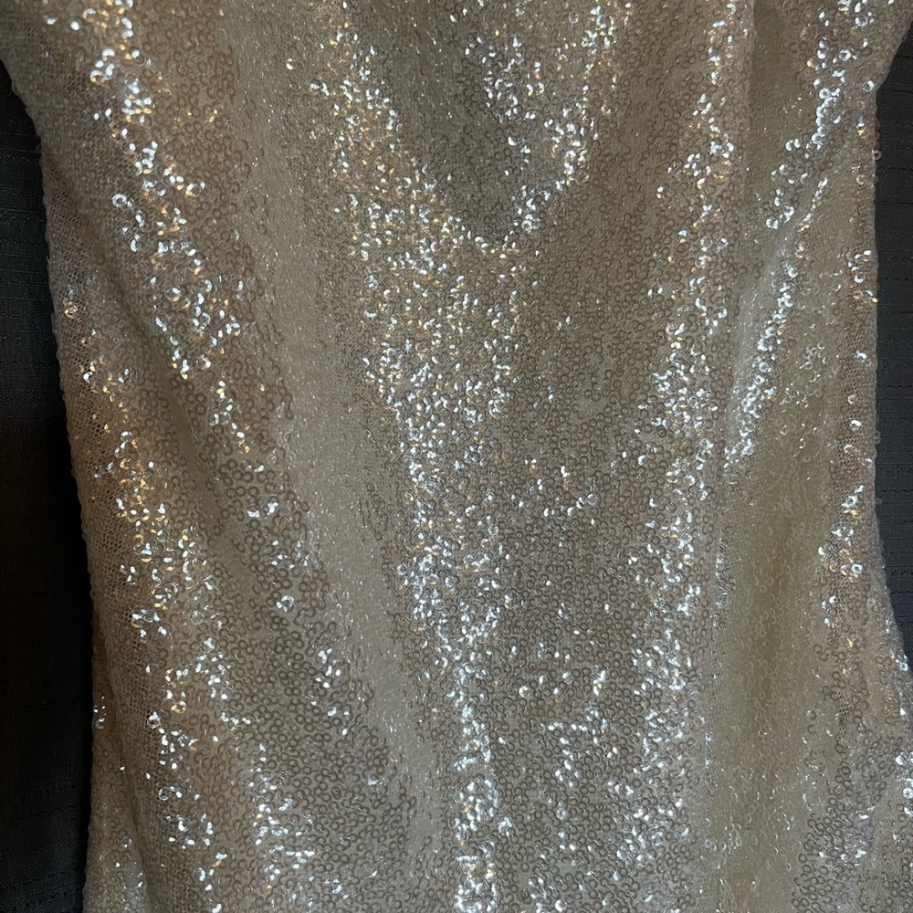 Amanda Uprichard cream sequined halter dress NWT (boutique) - Picture 4 of 10